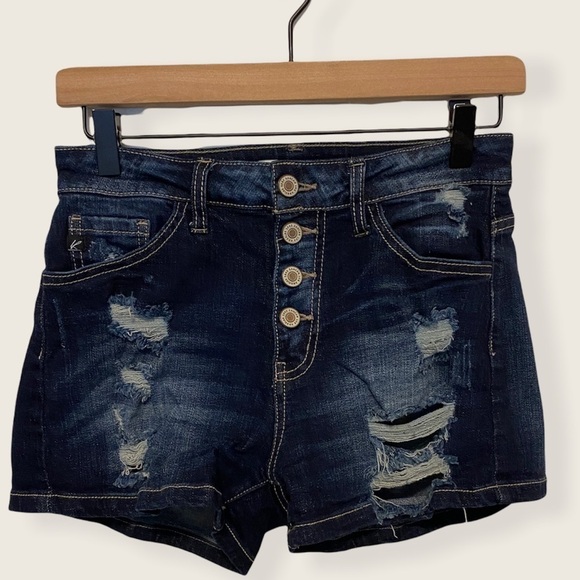 KanCan high rise stretch denim shorts size 27 - Picture 5 of 10